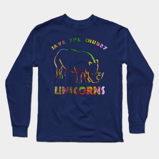 Save The Chubby Unicorns Nature Rhinoceros Lovers Long Sleeve T-Shirt